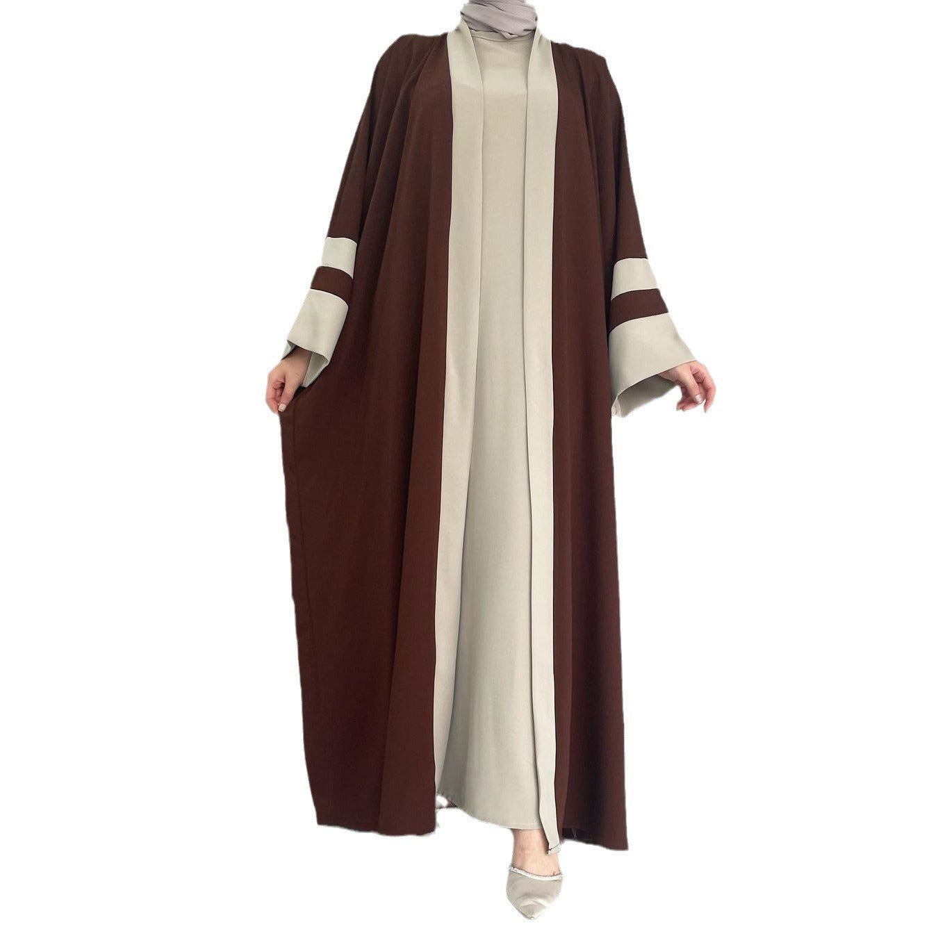 Ensemble Abaya Deux-pièces Longue pour Femmes Musulmanes