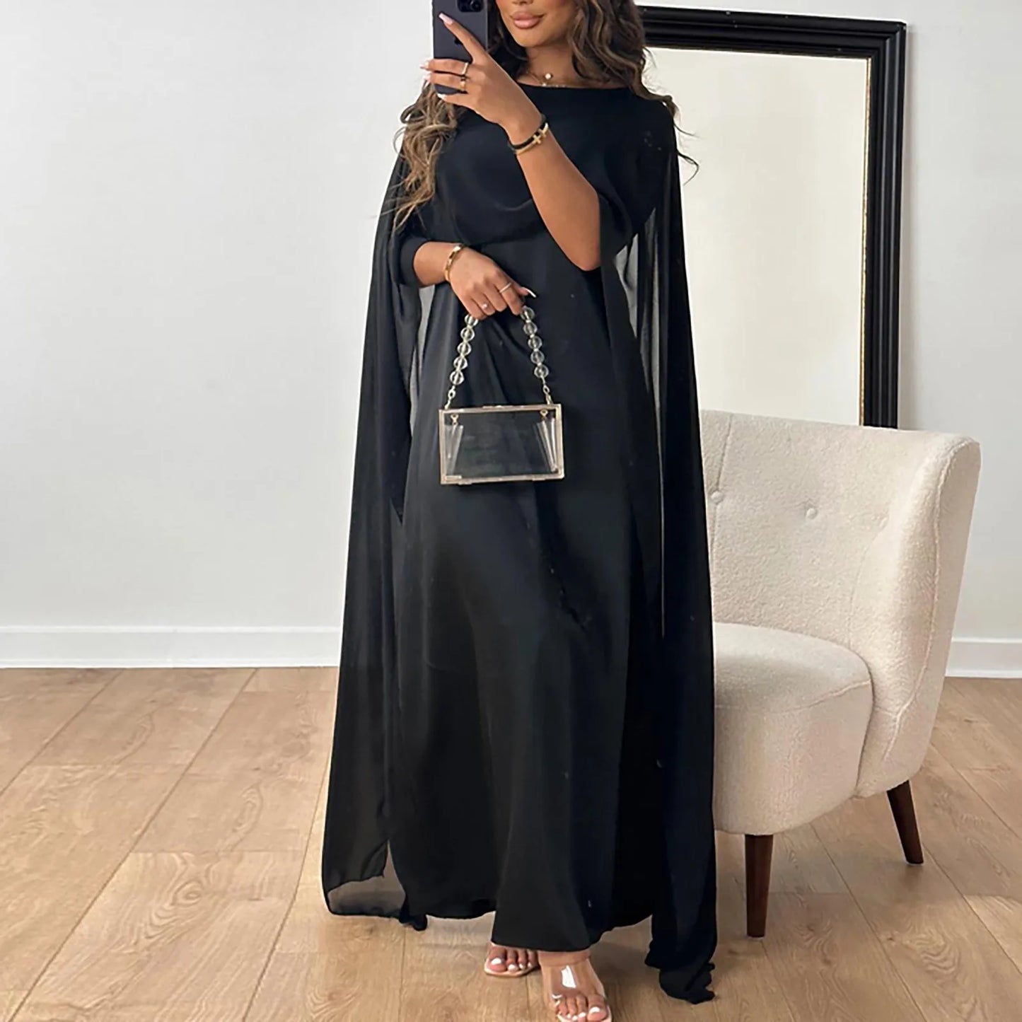 Robe longue mousseline de soie femme, kebaya musulmane, robe éducative