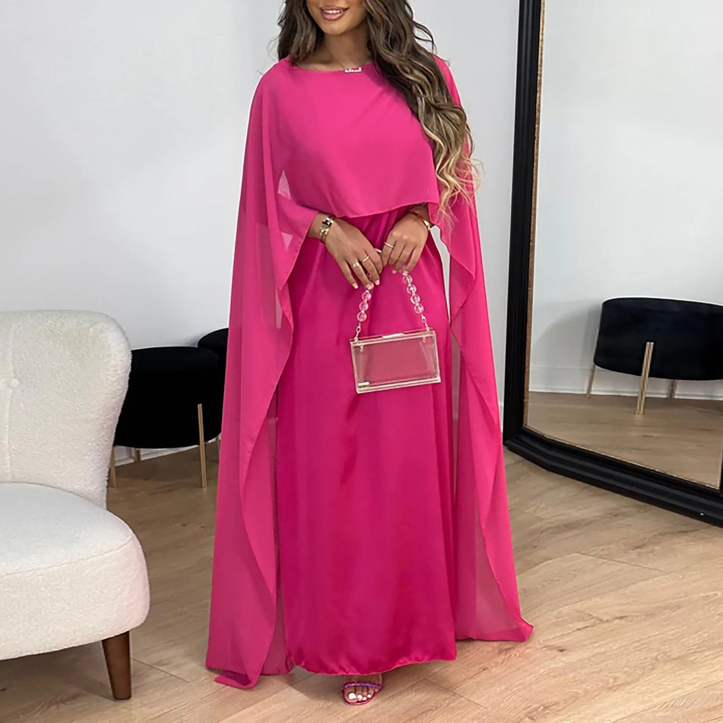 Robe longue mousseline de soie femme, kebaya musulmane, robe éducative