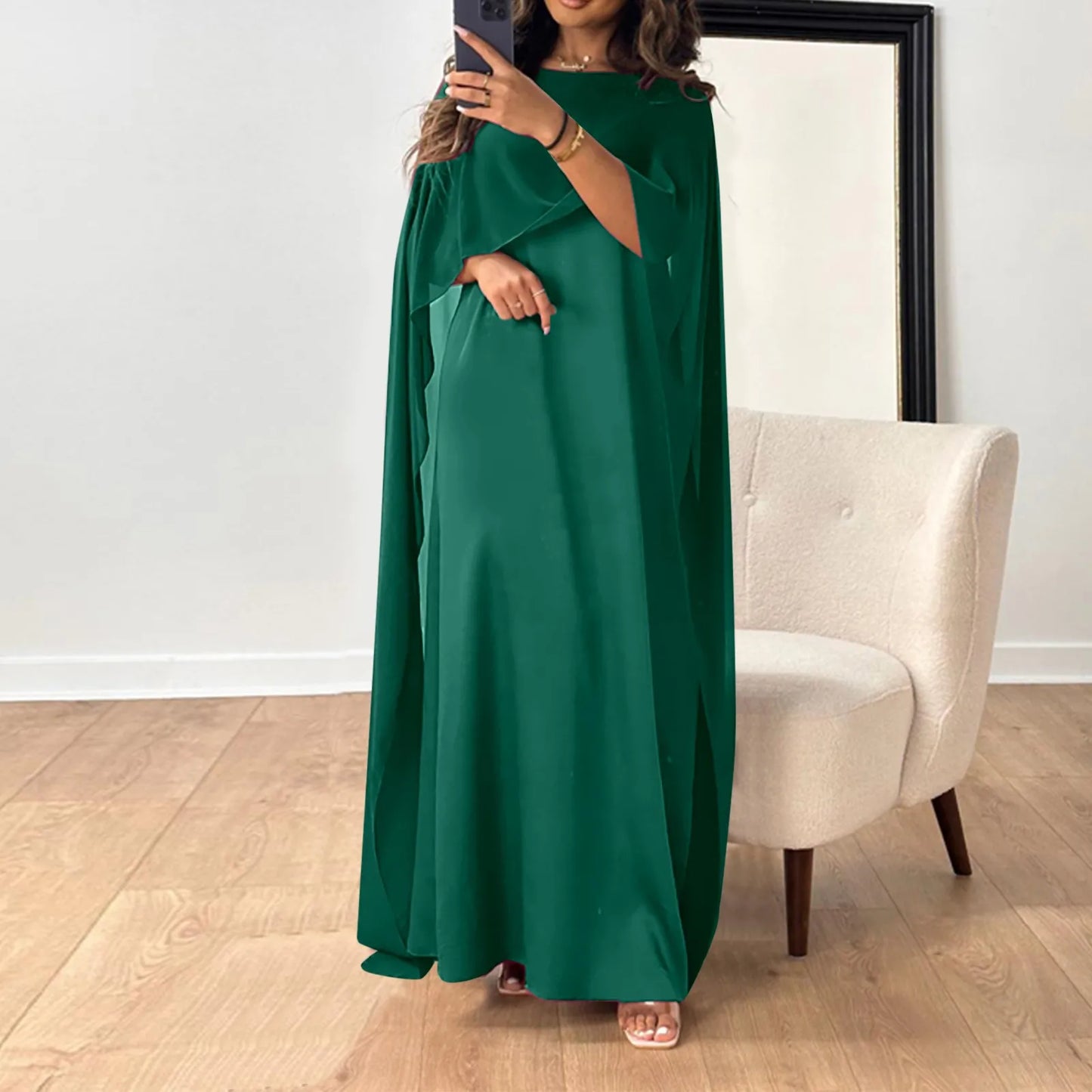 Robe longue mousseline de soie femme, kebaya musulmane, robe éducative