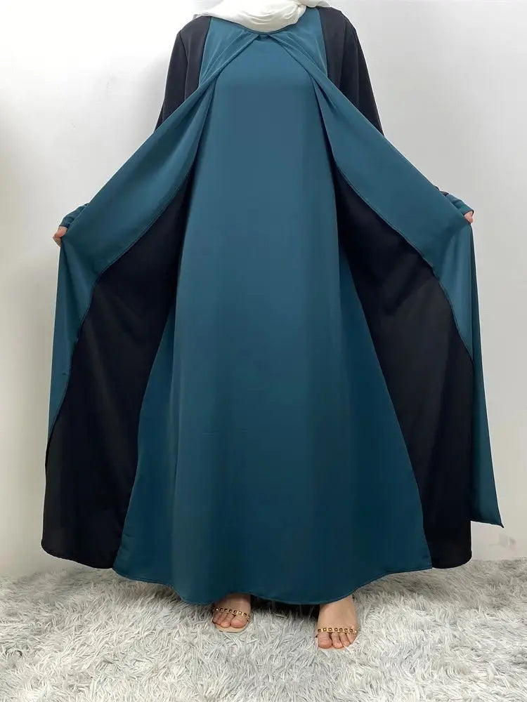 Abaya musulmane luxe femmes - faux deux pièces, caftan islamique