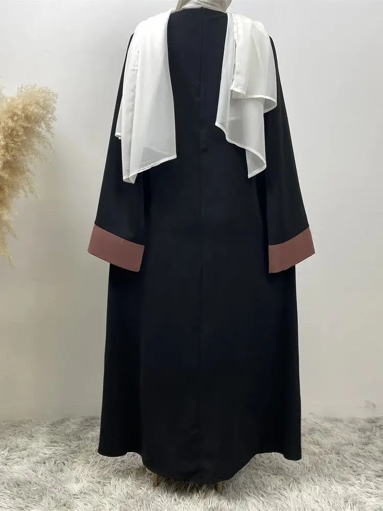 Abaya musulmane luxe femmes - faux deux pièces, caftan islamique