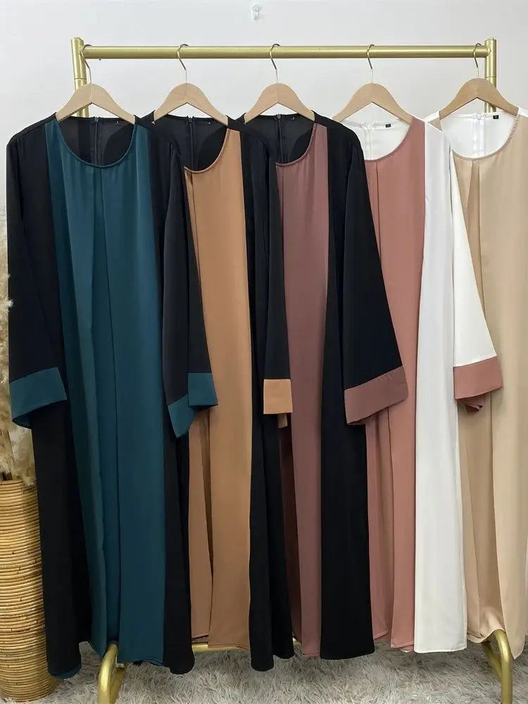 Abaya musulmane luxe femmes - faux deux pièces, caftan islamique