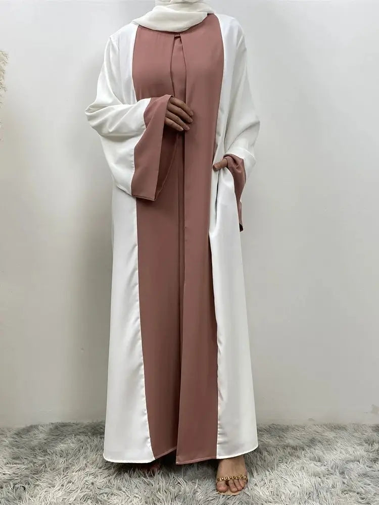 Abaya musulmane luxe femmes - faux deux pièces, caftan islamique