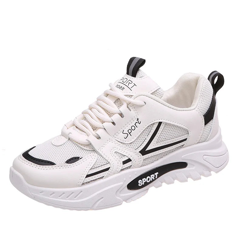 Baskets légères à lacets pour femmes, chaussures de course respirantes