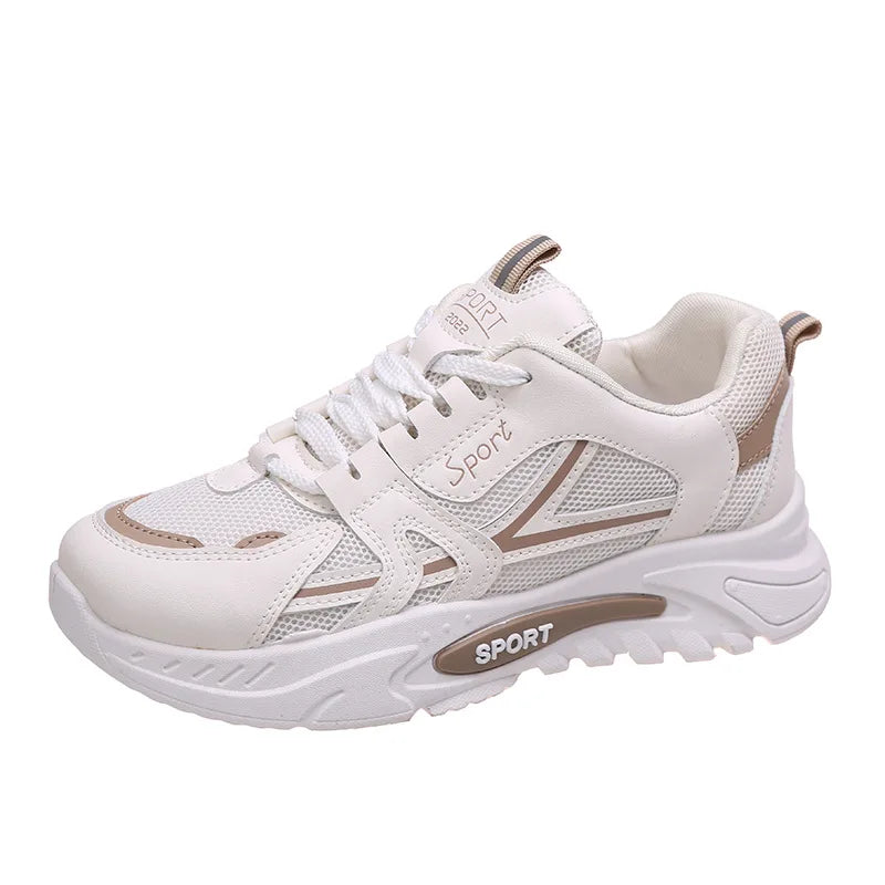Baskets légères à lacets pour femmes, chaussures de course respirantes
