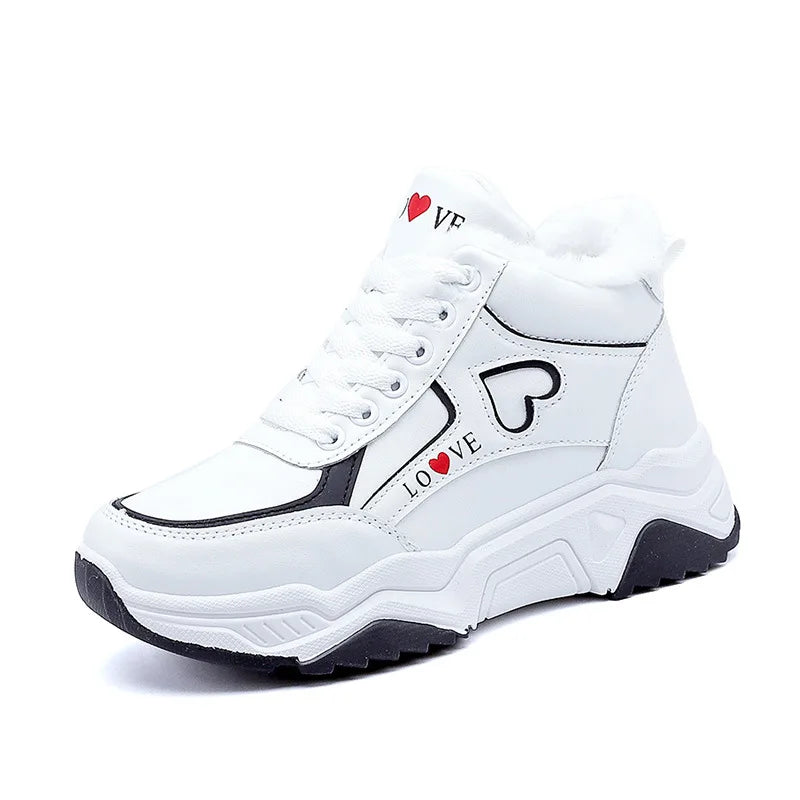 Chaussures d'hiver à plateforme pour femmes, chaudes et confortables