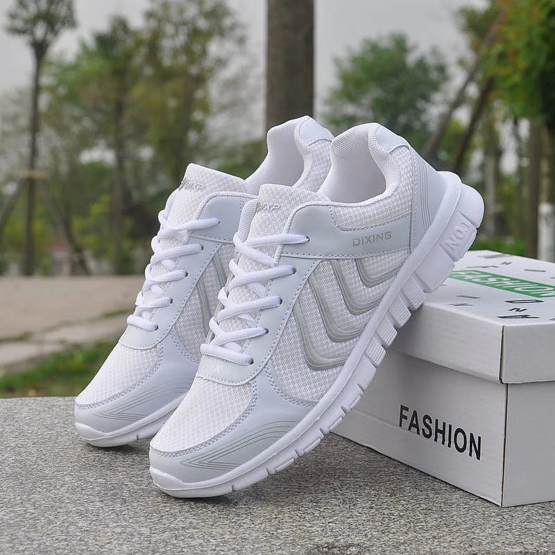 Baskets de sport pour femmes en maille respirante - Chaussures de tennis à lacets
