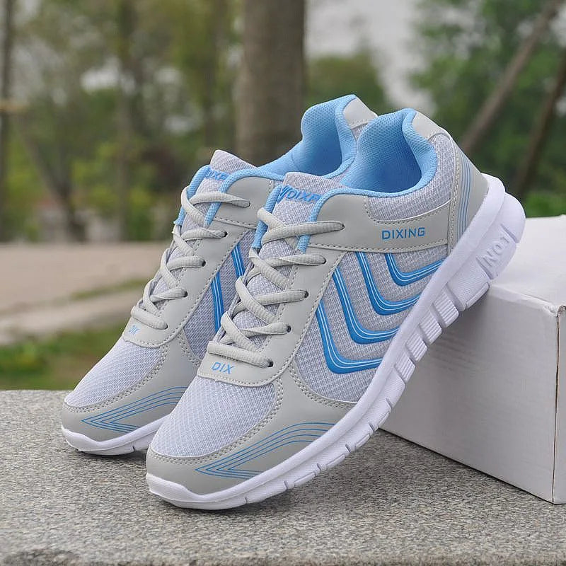 Baskets de sport pour femmes en maille respirante - Chaussures de tennis à lacets