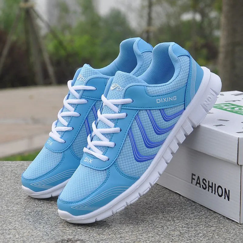 Baskets de sport pour femmes en maille respirante - Chaussures de tennis à lacets