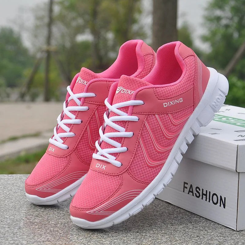 Baskets de sport pour femmes en maille respirante - Chaussures de tennis à lacets