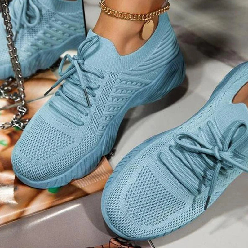 Baskets à lacets en maille respirante pour femmes