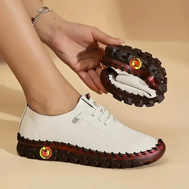 Baskets cuir femmes spinales confortables plateforme
