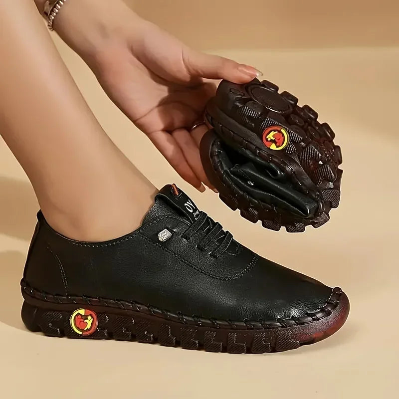 Baskets cuir femmes spinales confortables plateforme