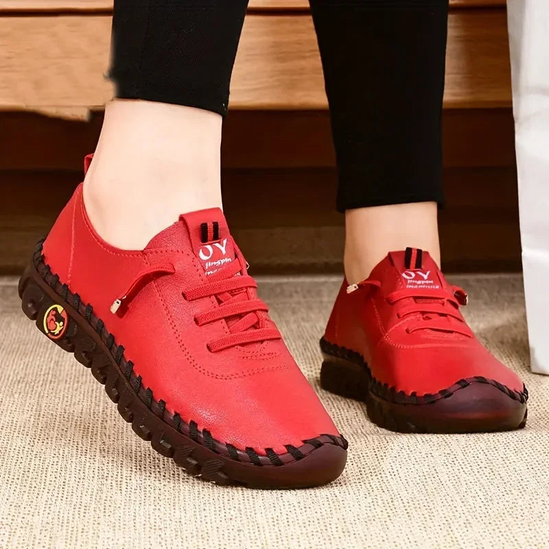 Baskets cuir femmes spinales confortables plateforme