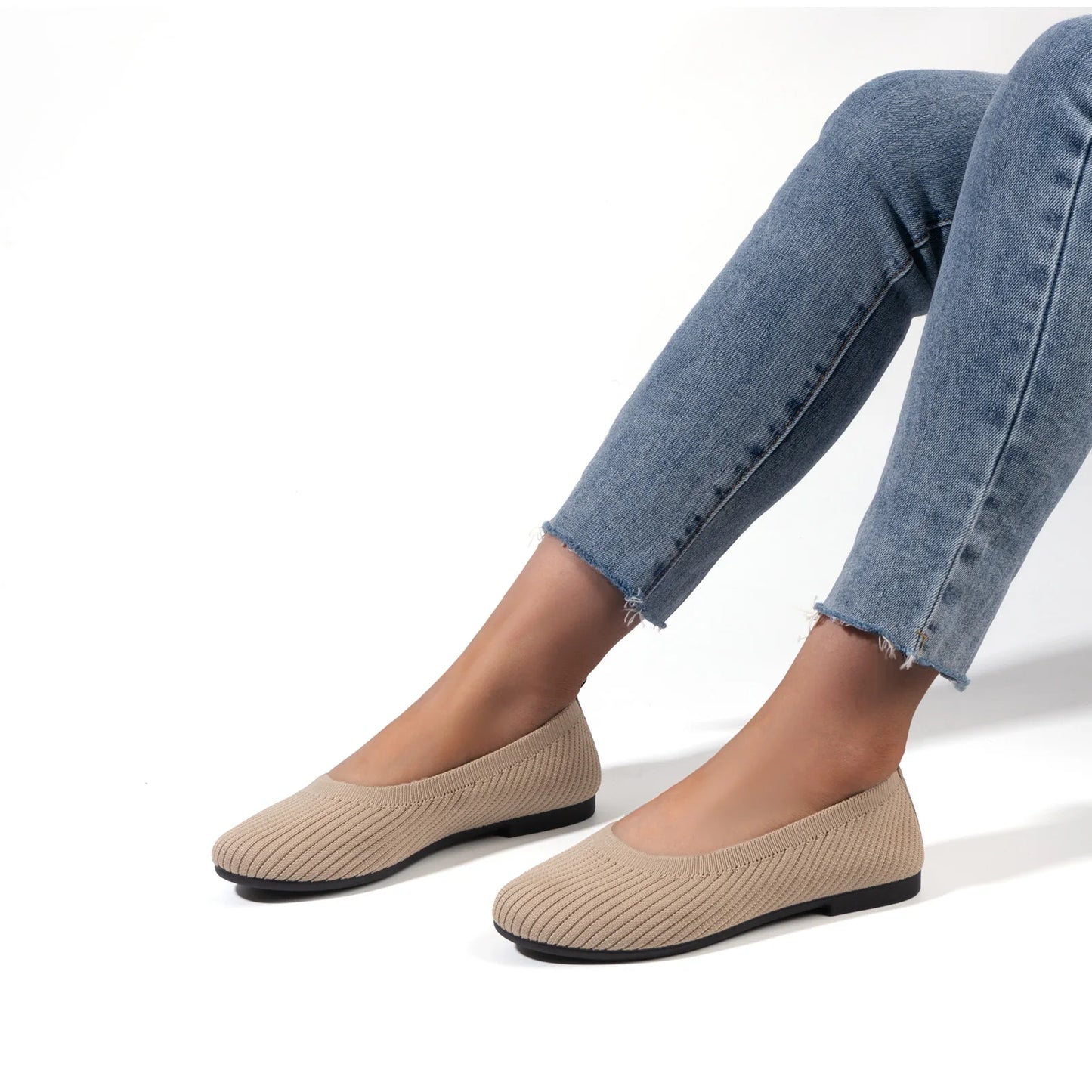 Chaussures plates en maille pour femmes