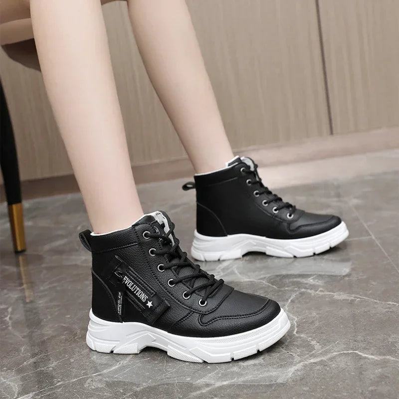 Bottes de neige d'hiver pour femmes, chaussures chaudes et confortables - Grande taille 45
