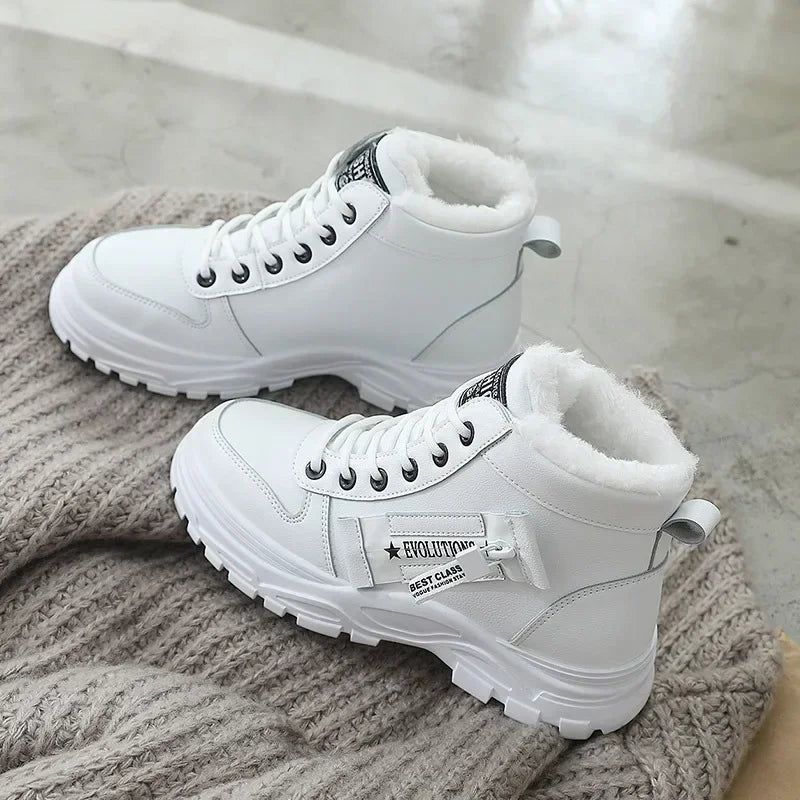 Bottes de neige d'hiver pour femmes, chaussures chaudes et confortables - Grande taille 45