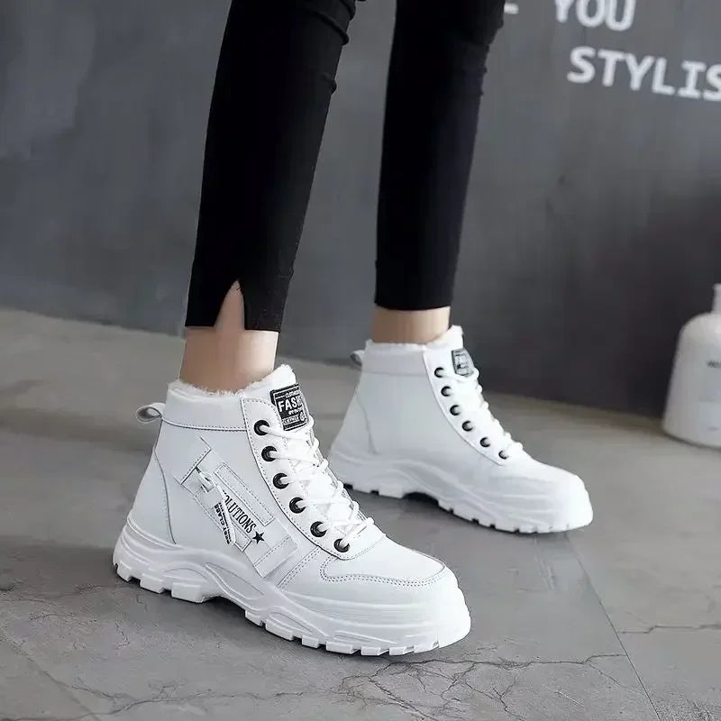 Bottes de neige d'hiver pour femmes, chaussures chaudes et confortables - Grande taille 45