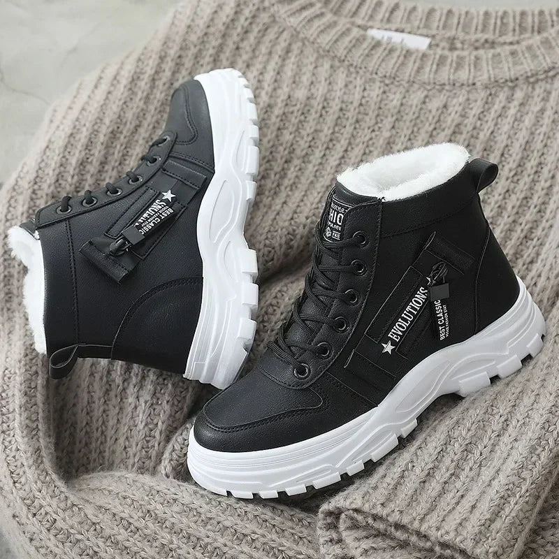 Bottes de neige d'hiver pour femmes, chaussures chaudes et confortables - Grande taille 45