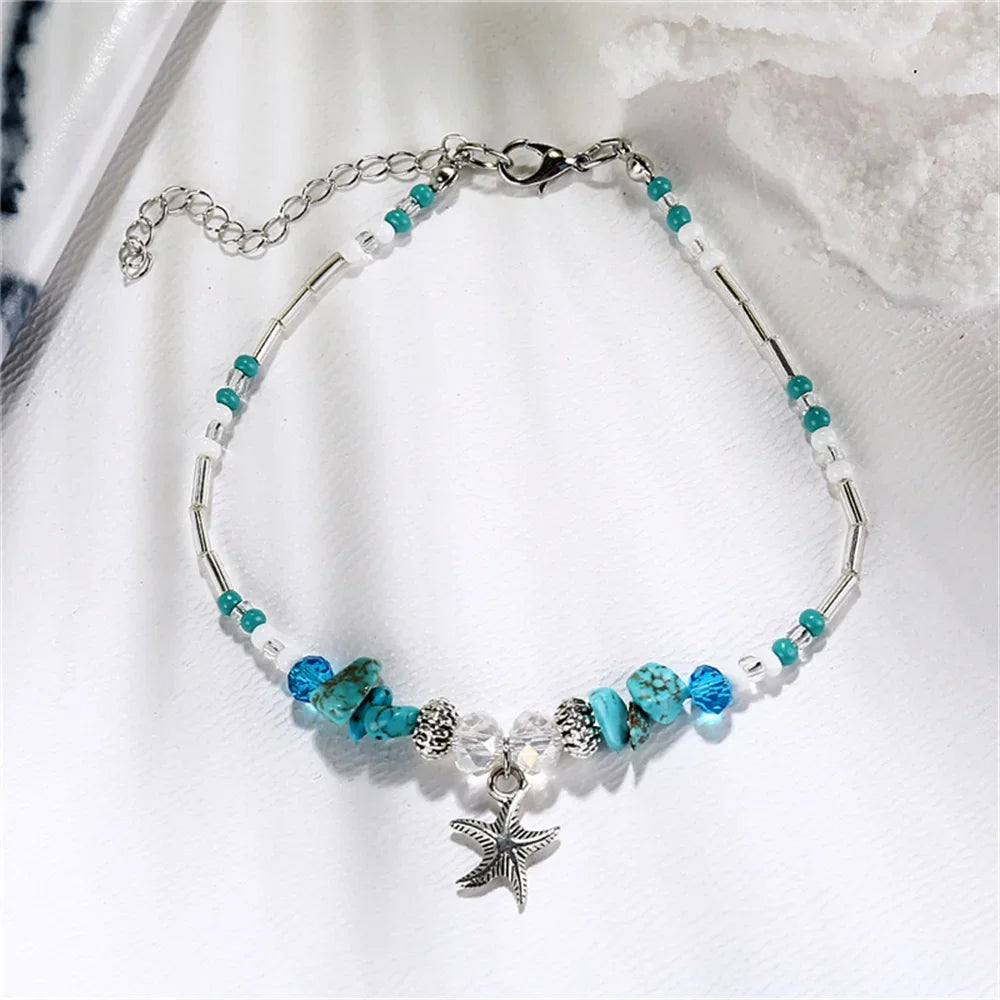 Bracelet de cheville coquillage pour plage - Bijoux été femme