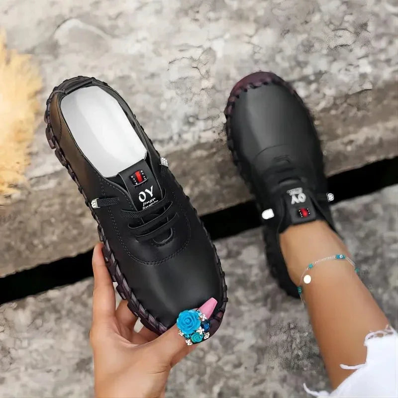 Baskets cuir souple femmes fait main mode été 2023