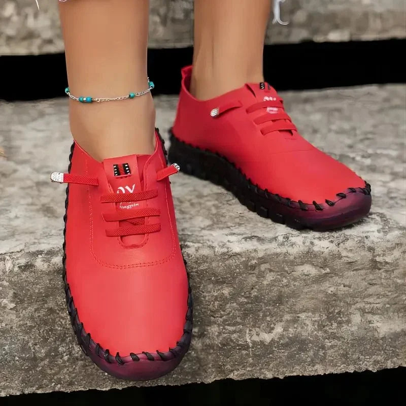 Baskets cuir souple femmes fait main mode été 2023