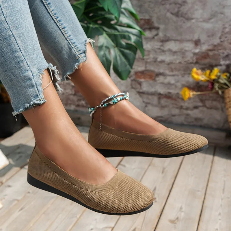 Mocassins plats tricotés - Grandes Tailles 42 - Style Parker