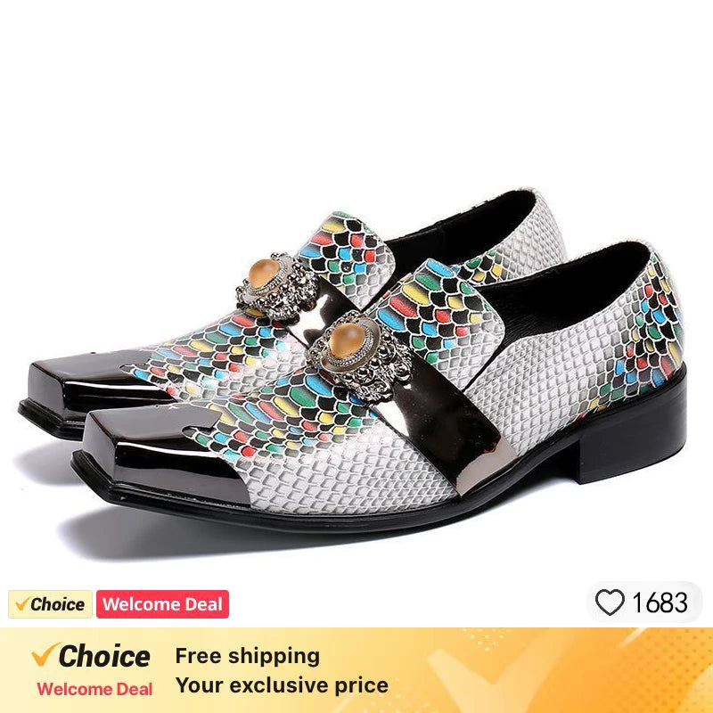Chaussures de designer pour hommes - Patchwork Crystal Métal!