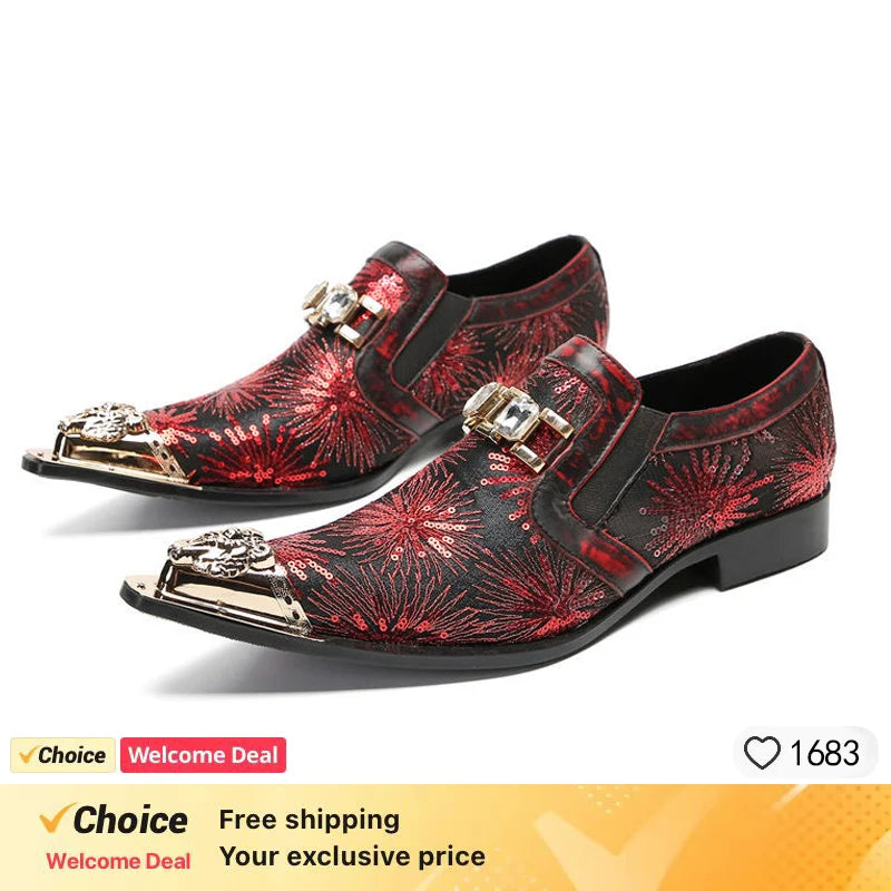 Chaussures de designer pour hommes - Patchwork Crystal Métal!