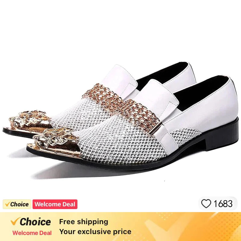 Chaussures de designer pour hommes - Patchwork Crystal Métal!
