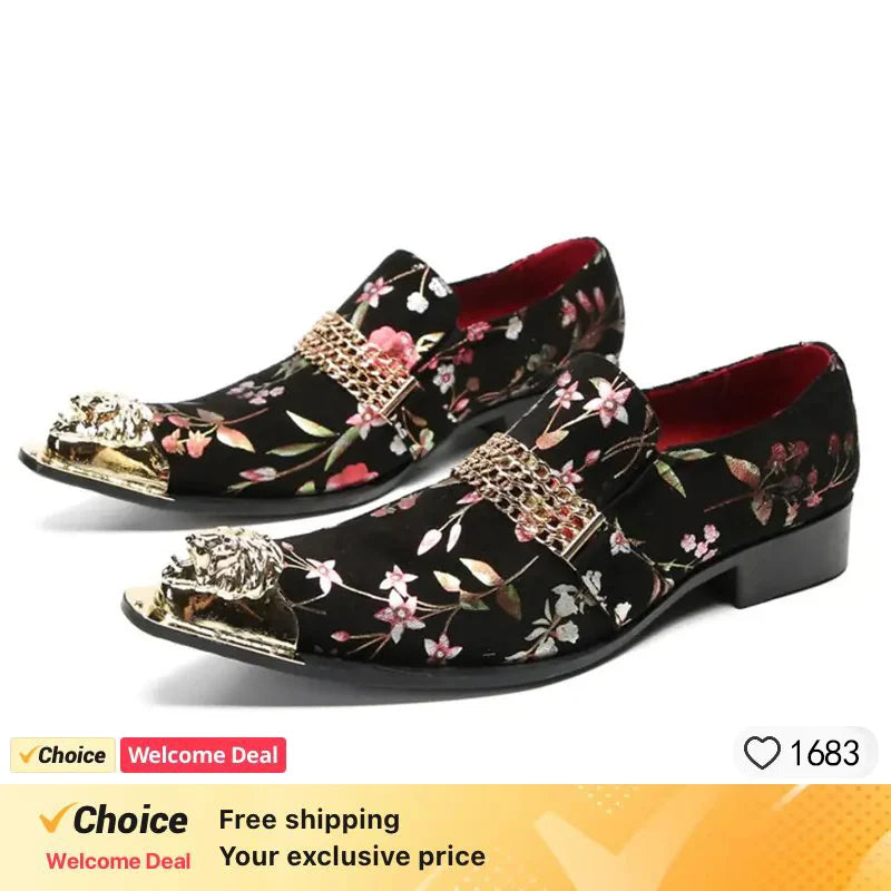 Chaussures de designer pour hommes - Patchwork Crystal Métal!