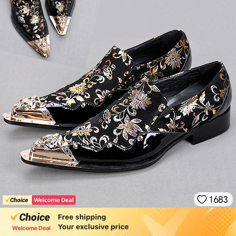 Chaussures de designer pour hommes - Patchwork Crystal Métal!