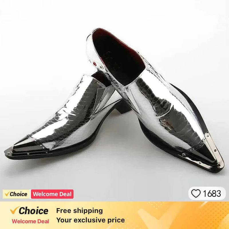 Chaussures de designer pour hommes - Patchwork Crystal Métal!
