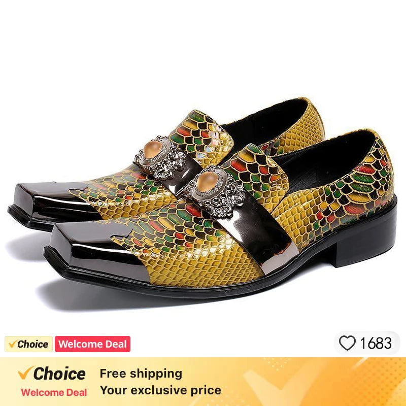 Chaussures de designer pour hommes - Patchwork Crystal Métal!