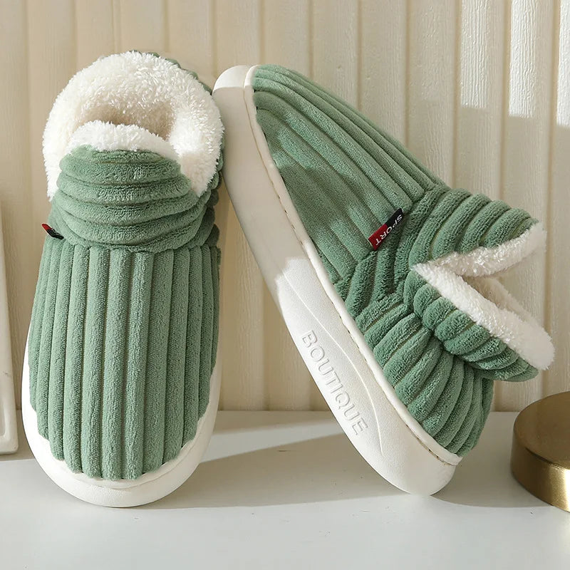 Pantoufles d'Hiver en Fourrure pour Maison, Confortables et Chaudes