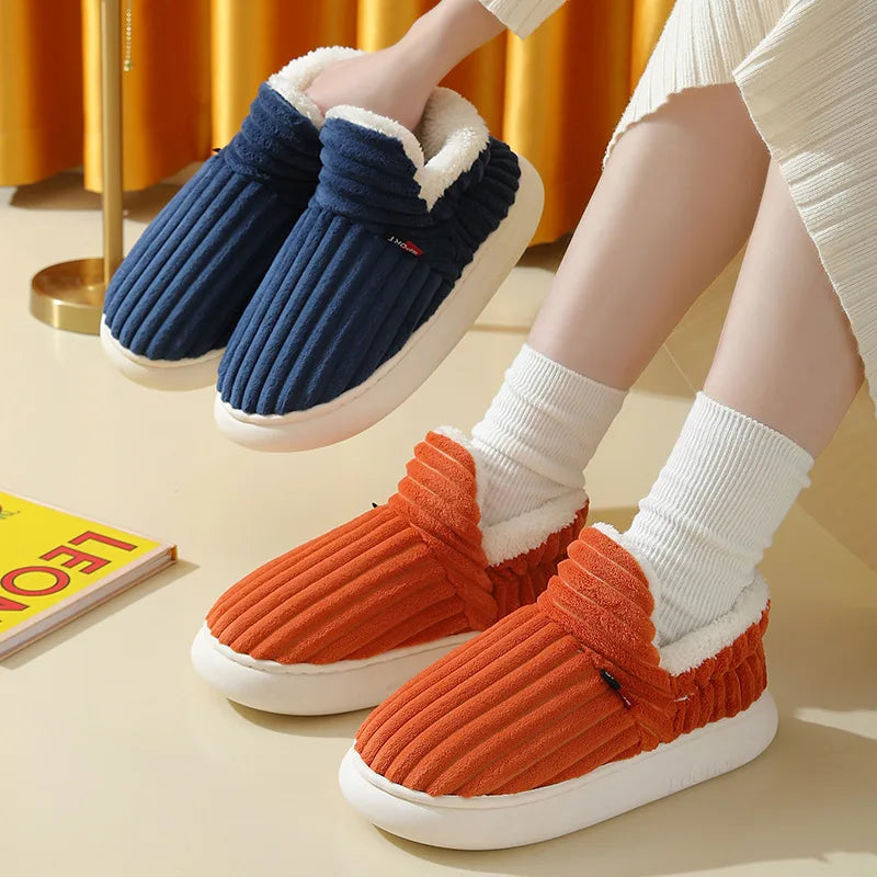 Pantoufles d'Hiver en Fourrure pour Maison, Confortables et Chaudes