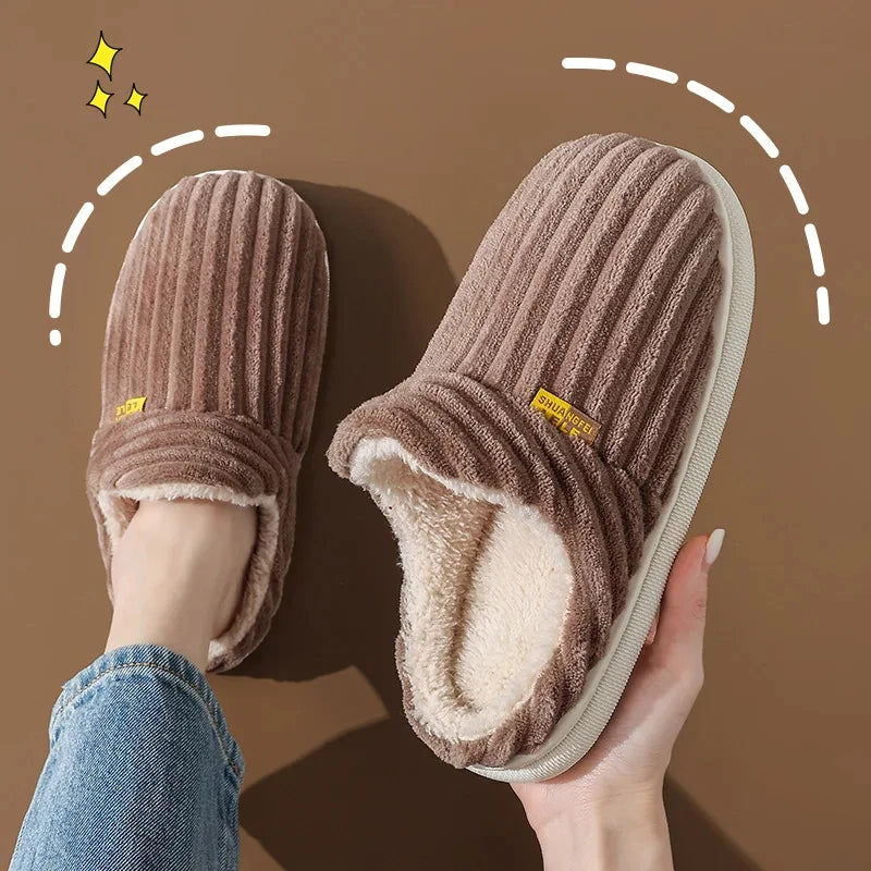 Pantoufles d'Hiver en Fourrure pour Maison, Confortables et Chaudes