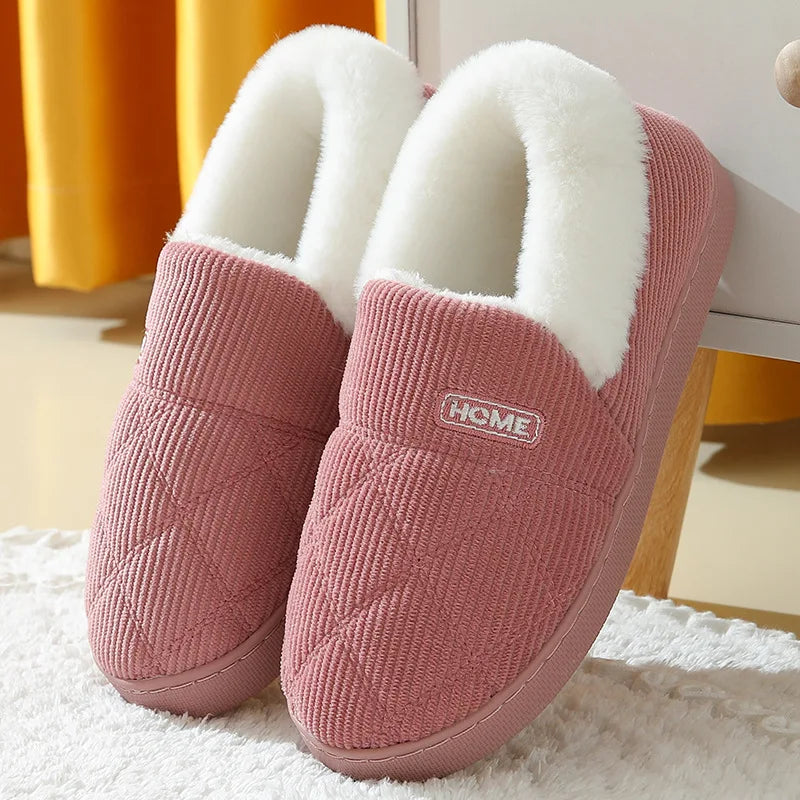 Pantoufles d'Hiver en Fourrure pour Maison, Confortables et Chaudes