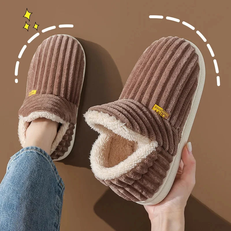 Pantoufles d'Hiver en Fourrure pour Maison, Confortables et Chaudes