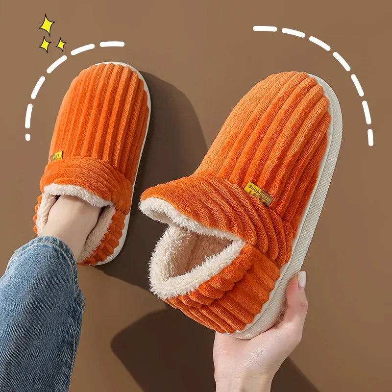 Pantoufles d'Hiver en Fourrure pour Maison, Confortables et Chaudes