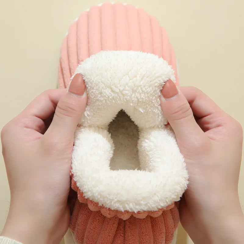 Pantoufles d'Hiver en Fourrure pour Maison, Confortables et Chaudes