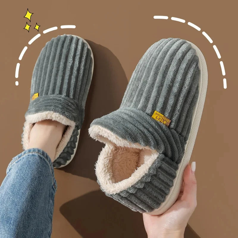 Pantoufles d'Hiver en Fourrure pour Maison, Confortables et Chaudes