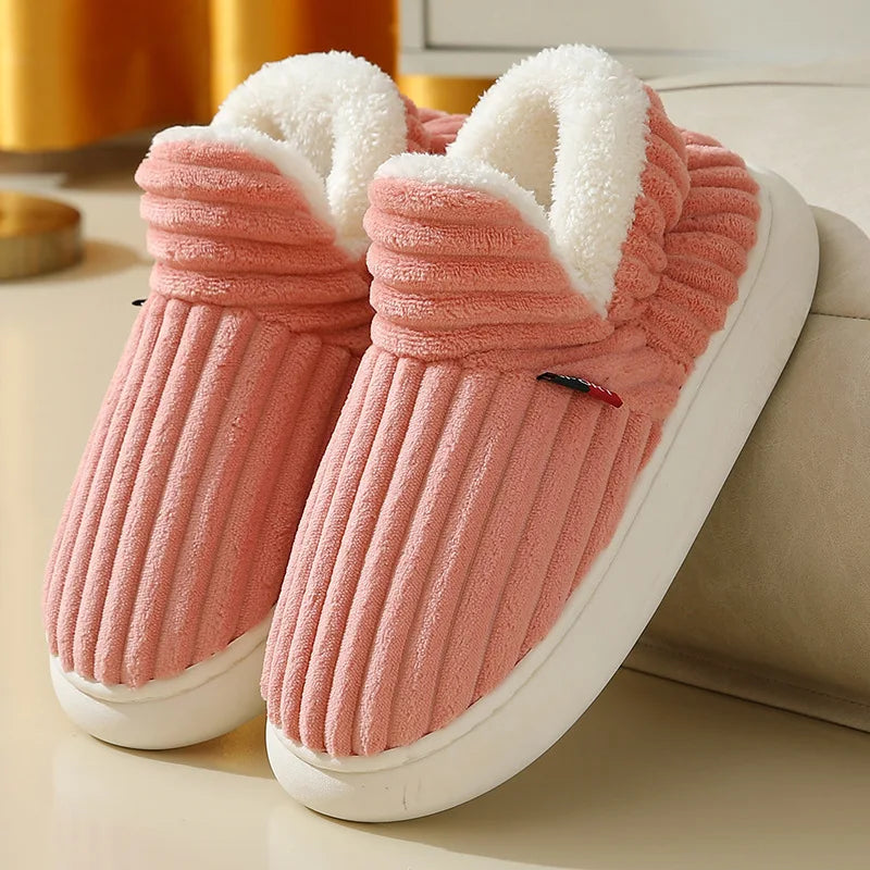 Pantoufles d'Hiver en Fourrure pour Maison, Confortables et Chaudes