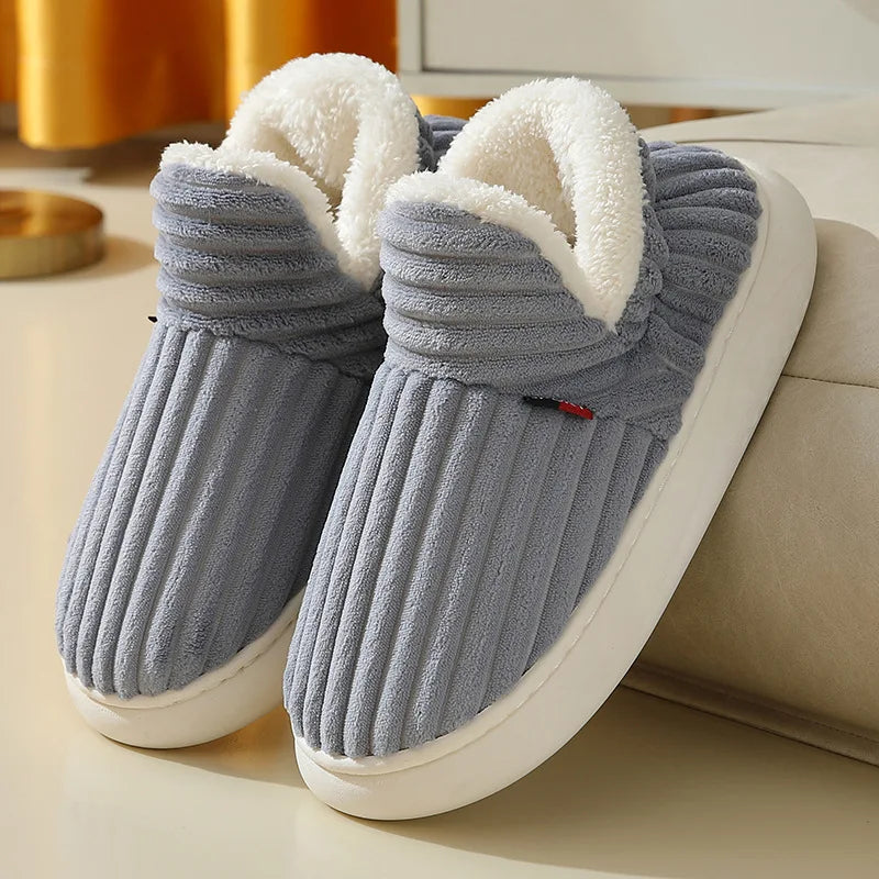 Pantoufles d'Hiver en Fourrure pour Maison, Confortables et Chaudes