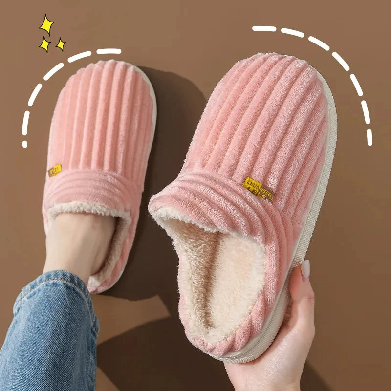 Pantoufles d'Hiver en Fourrure pour Maison, Confortables et Chaudes