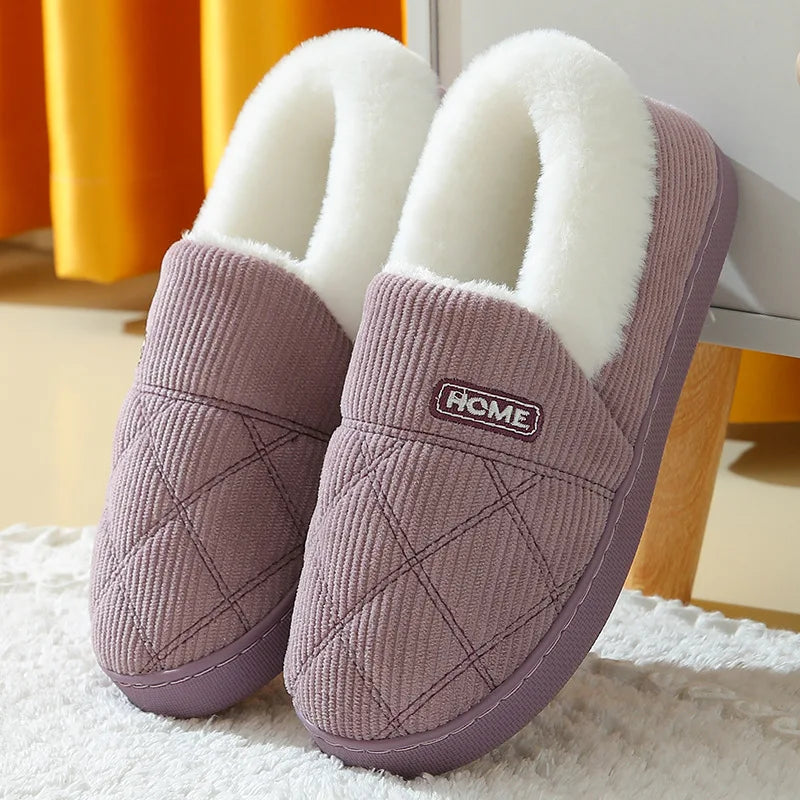 Pantoufles d'Hiver en Fourrure pour Maison, Confortables et Chaudes