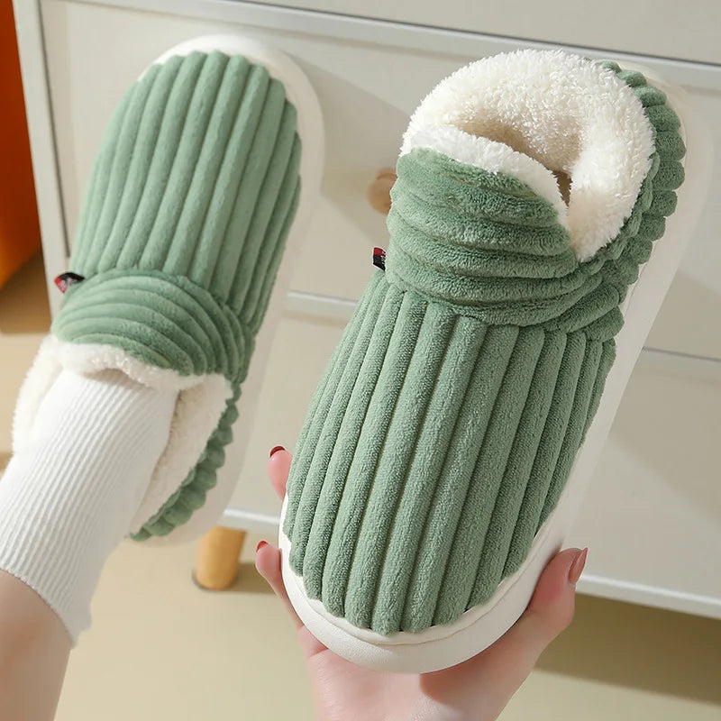 Pantoufles d'Hiver en Fourrure pour Maison, Confortables et Chaudes