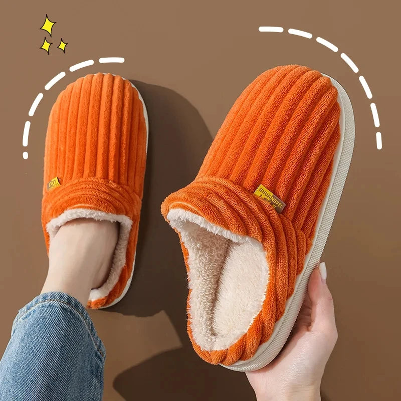 Pantoufles d'Hiver en Fourrure pour Maison, Confortables et Chaudes