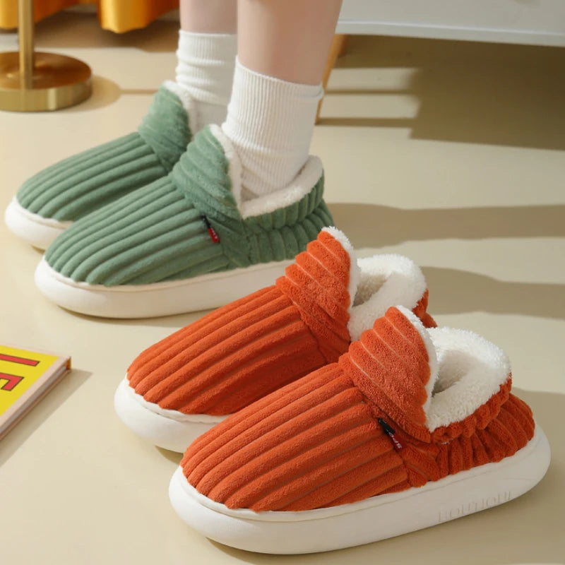 Pantoufles d'Hiver en Fourrure pour Maison, Confortables et Chaudes